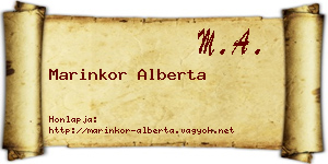 Marinkor Alberta névjegykártya